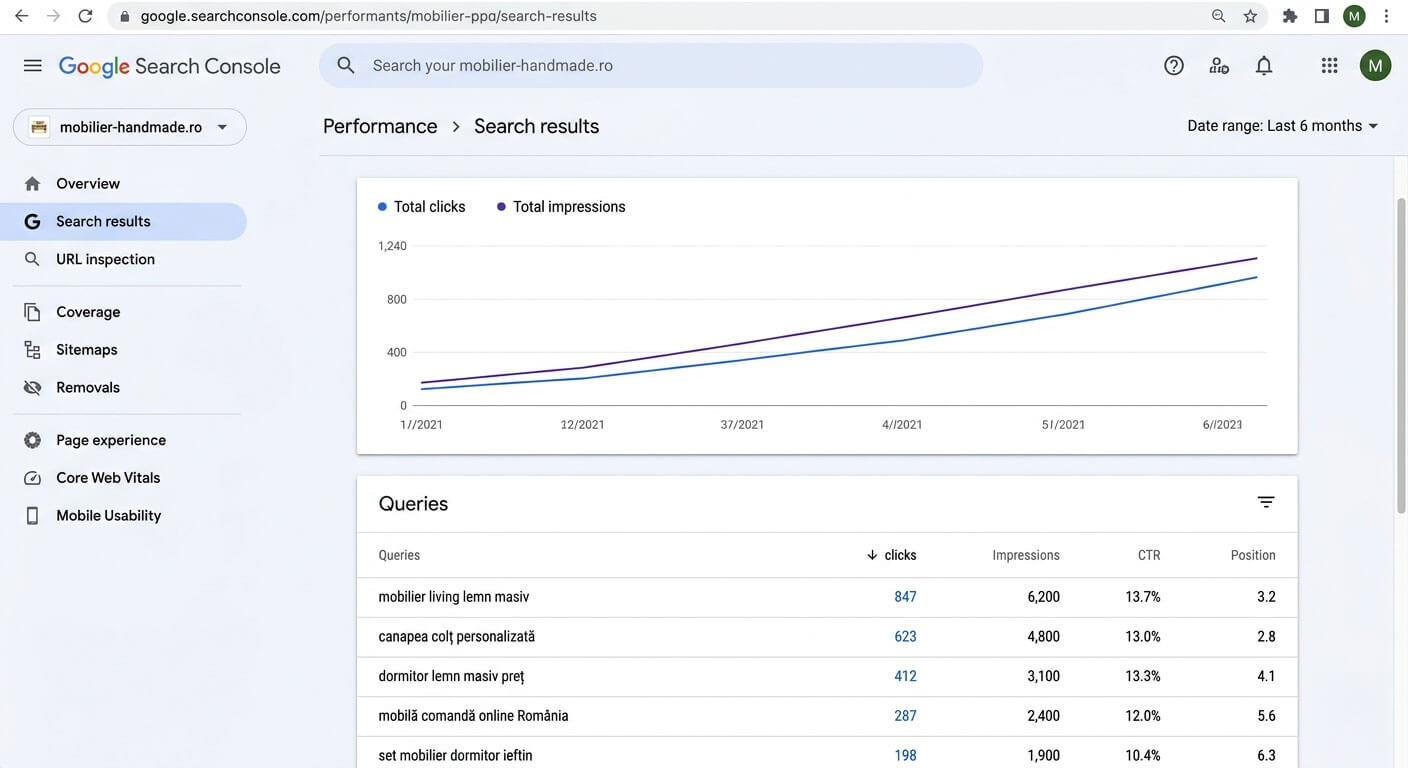 WooCommerce SEO results showing improved search rankings